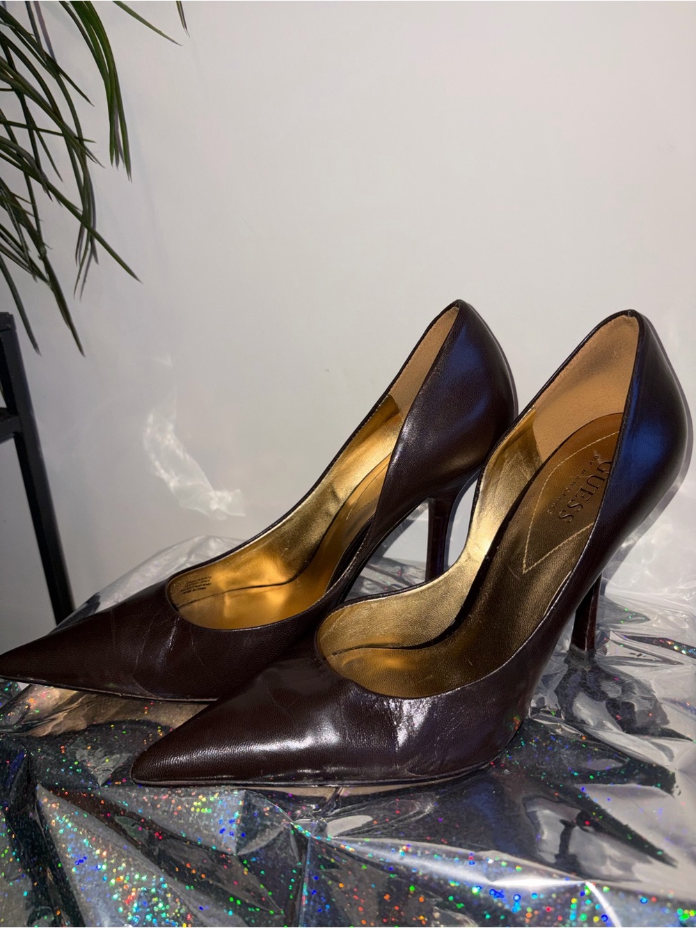 Guess Dark Brown Pointed Toe Stiletto Pumps - Picture 7 of 7